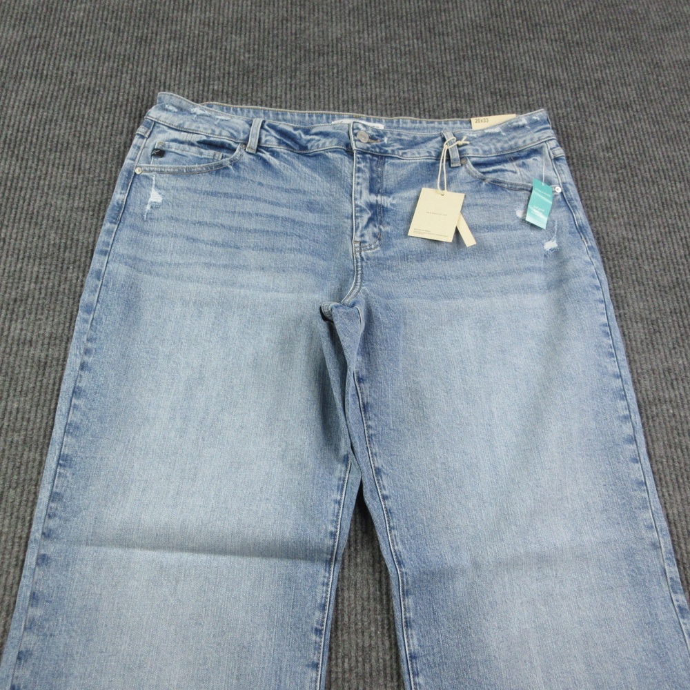 KanCan Jeans Womens 20W Blue Wide-Leg High Rise Distressed Stretch 41x32* NWT - Picture 3 of 16